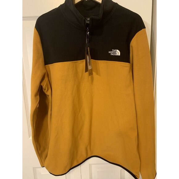 The North Face Fleece Pullover Sweater Jacket Men’s Sz L Gold Black - Picture 4 of 9